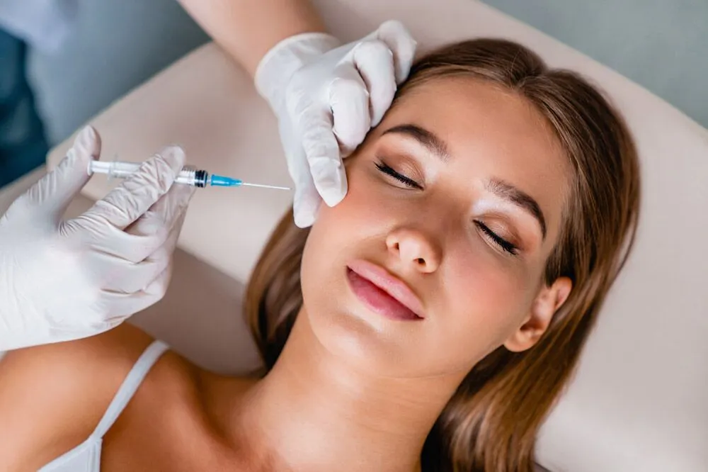 woman getting botox injection